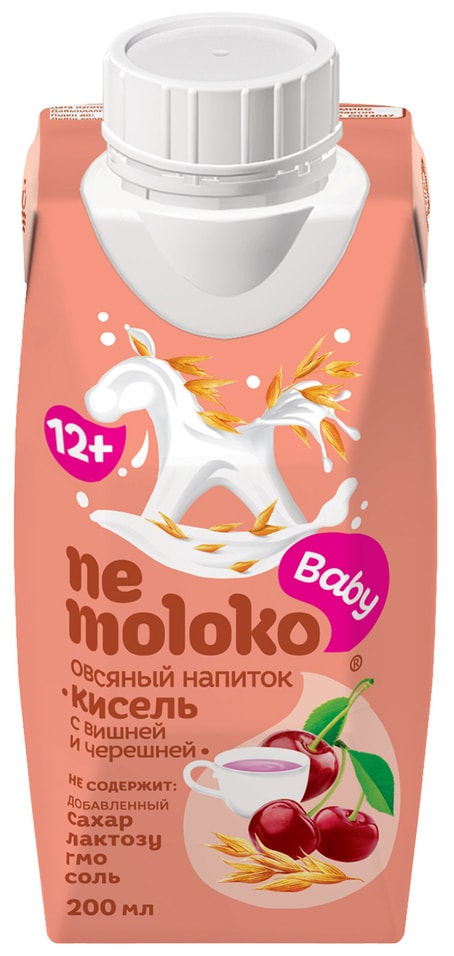 Напиток овсяный Nemoloko Baby Кисель Вишня-Черешня 200мл