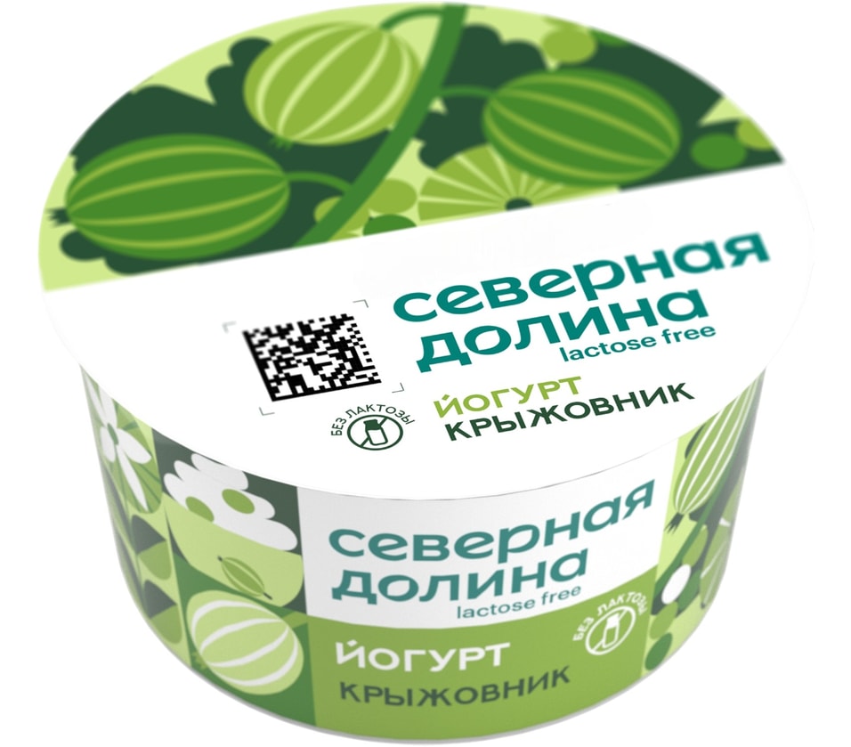 Йогурт Северная Долина Крыжовник безлактозный 2.8% 130г