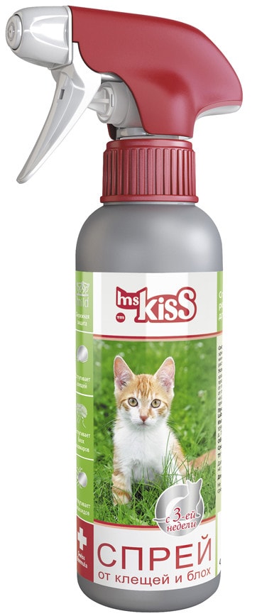 Спрей для кошек Ms. Kiss репеллентный от клещей и блох 200мл