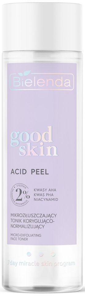 Тоник для лица Bielenda Good skin acid peel микро-отшелушивающий с AHA+PHA кислотами 200мл