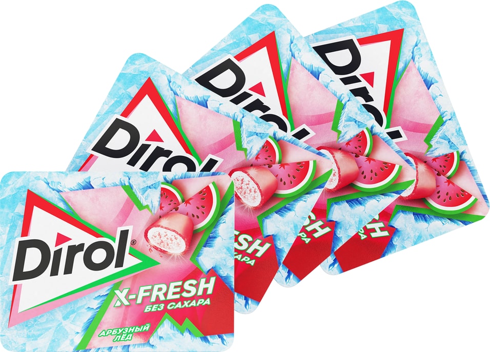 Жевательная резинка Dirol X-Fresh Арбузный лед 16г (упаковка 4 шт.)