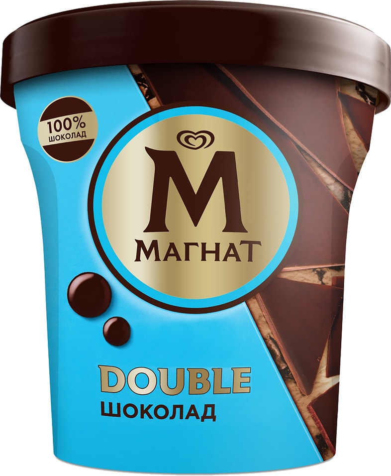 Мороженое Магнат Double Пинта шоколадное c кусочками настоящего шоколада 310г