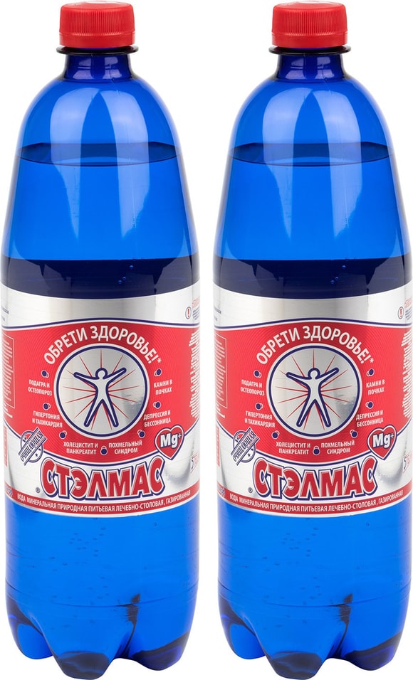 Вода Стэлмас Mg+ минеральная газированная 1лс доставкой!