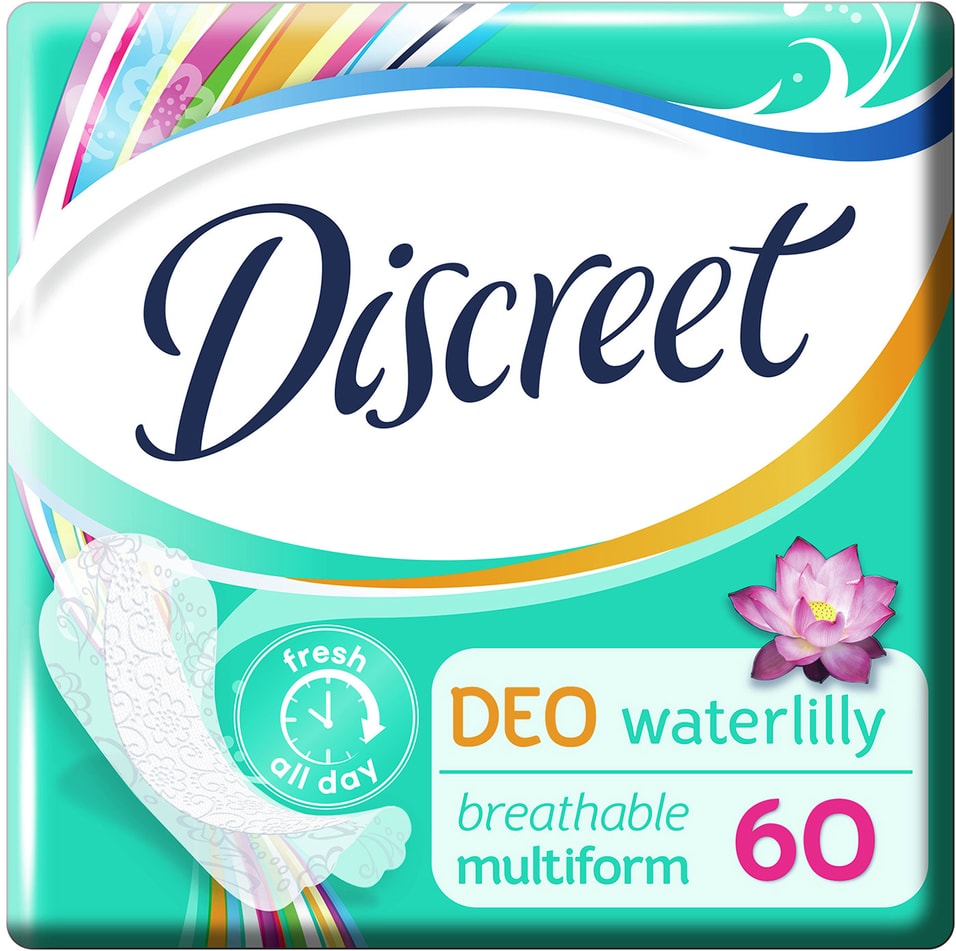 Прокладки Discreet Deo Water Lily Multiform ежедневные 60шт от Vprok.ru
