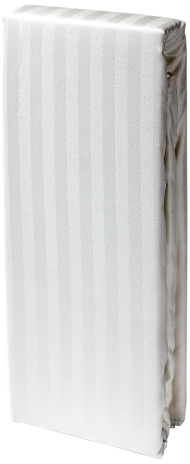 Простыня на резинке Cottonika Страйп-сатин Белый 200*200*20см