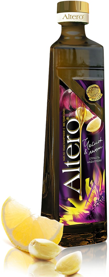 Масло подсолнечное Altero Voyage с экстрактом чеснока и лимона 500мл