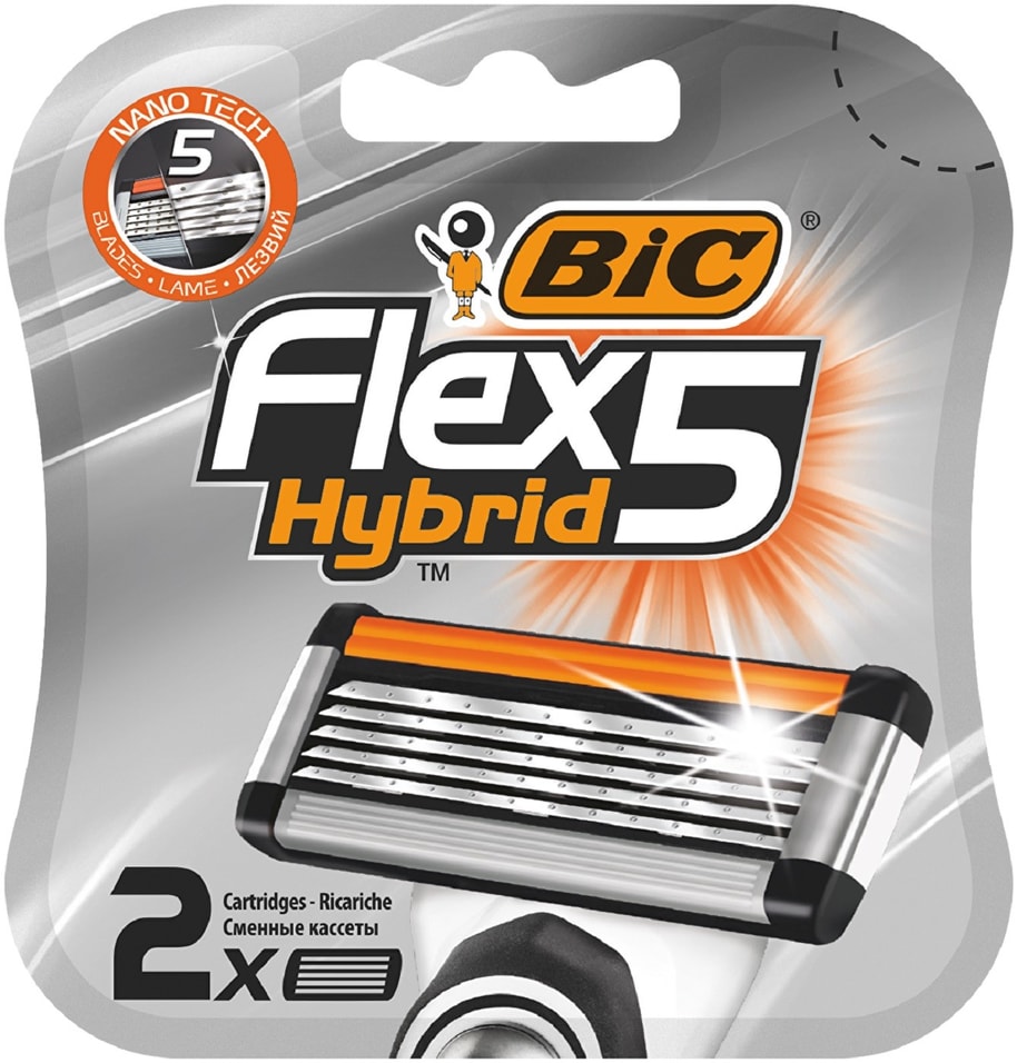 Кассеты для бритья Bic Flex 5 Hybrid 2шт от Vprok.ru