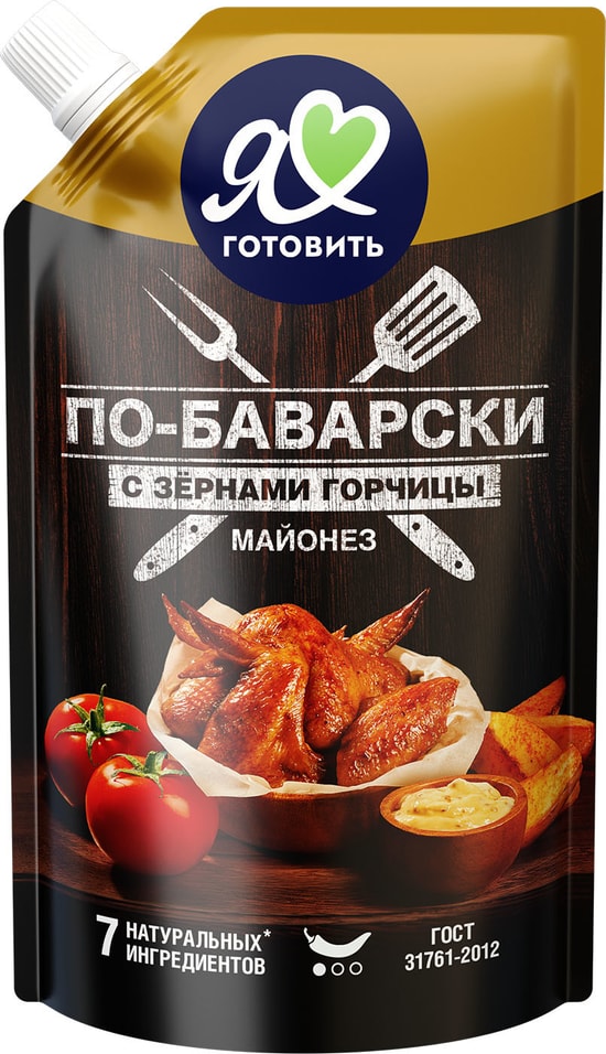 Майонез Я люблю готовить С зернами горчицы 61% 350мл от Vprok.ru