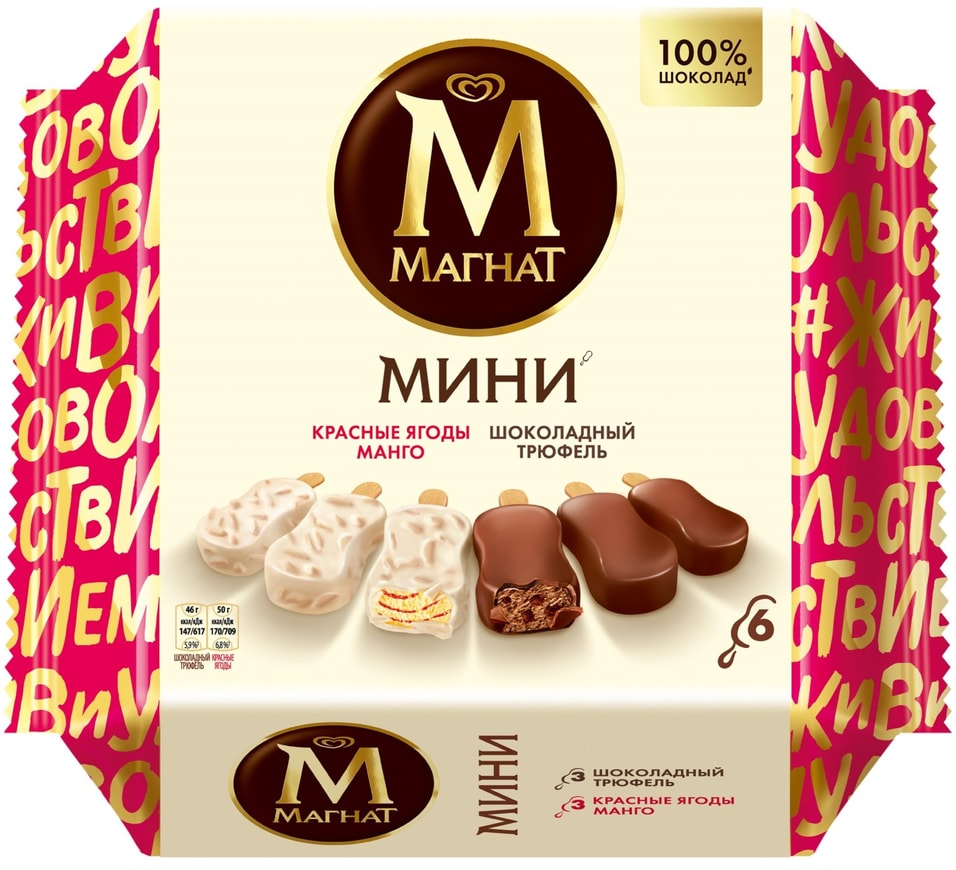 Отзывы о Мороженом Магнат Мини красные ягоды шоколадный трюфель 288г