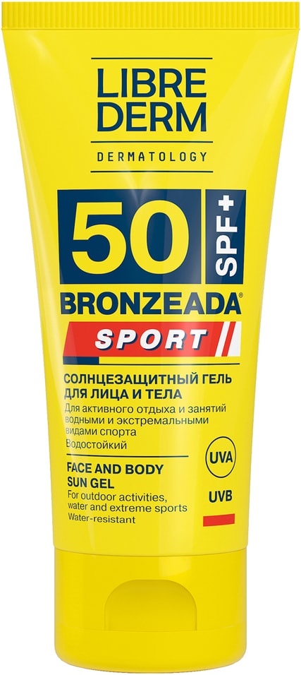 Гель солнцезащитный Librederm Bronzeada для лица и тела SPF50 50мл