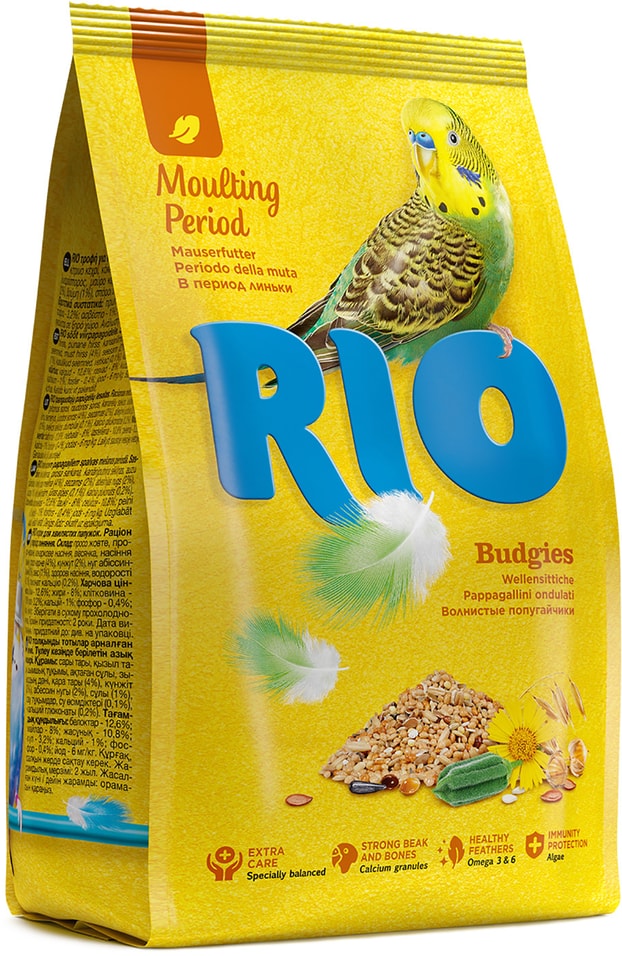 Корм для птиц Rio для волнистых попугайчиков в период линьки 1кг
