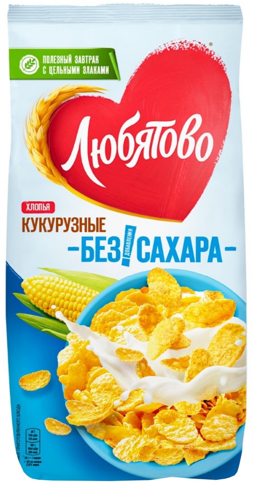 Хлопья Любятово Кукурузные легкие 270г. Закажите онлайн!