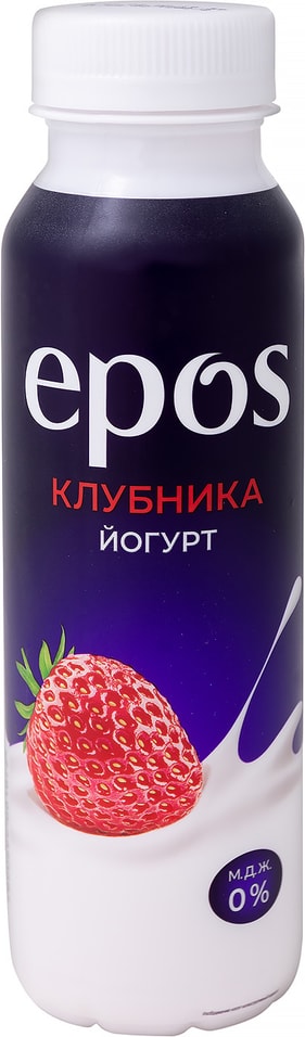 Йогурт питьевой обезжиренный с клубникой 250г от Vprok.ru
