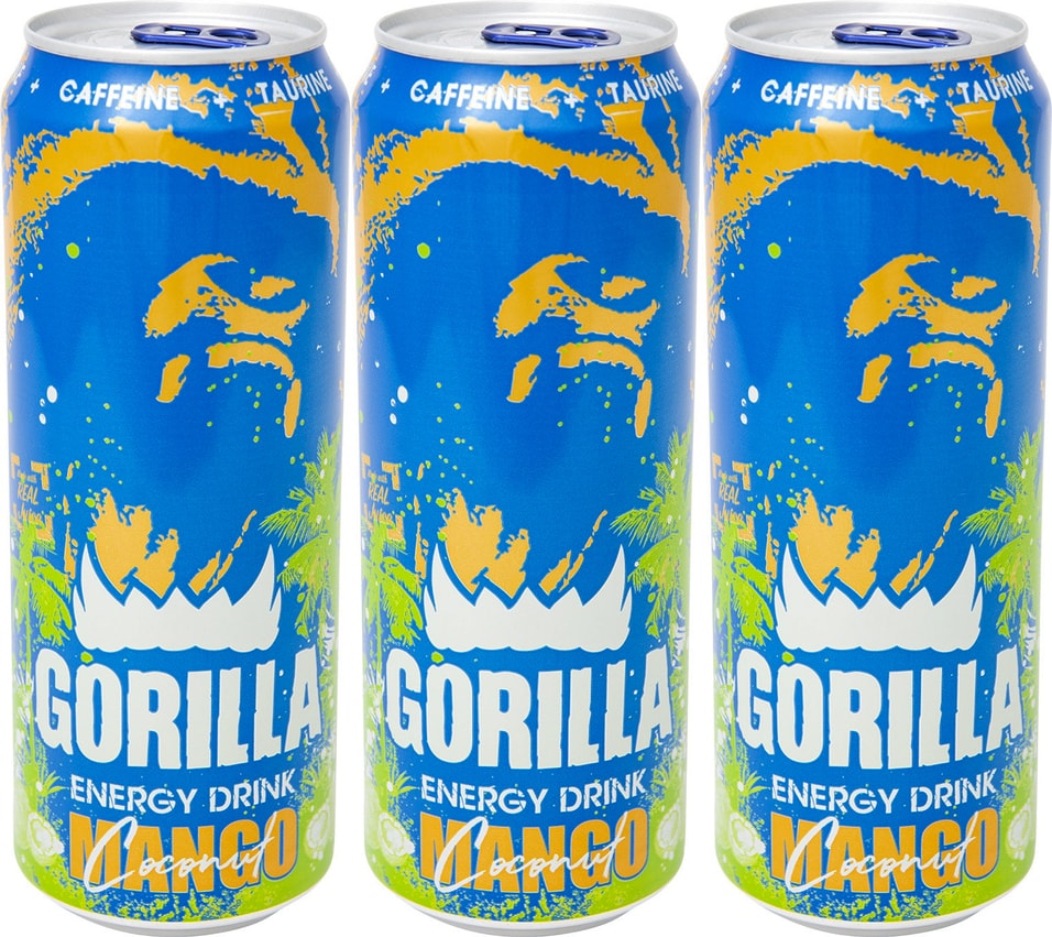 Напиток Gorilla энергетический Манго кокос 450мл (упаковка 3 шт.)