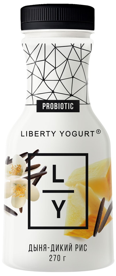 Биойогурт питьевой Liberty Yogurt Дыня-Дикий рис 2% 270г
