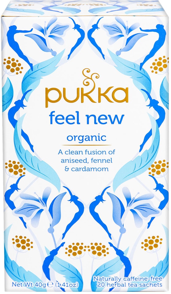 Чай травяной Pukka Feel New для очищения организма 20*2г