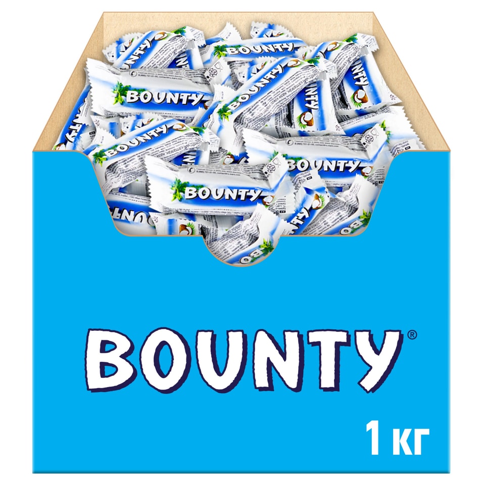 Конфеты шоколадные Bounty mini с нежной мякотью кокоса 1кг