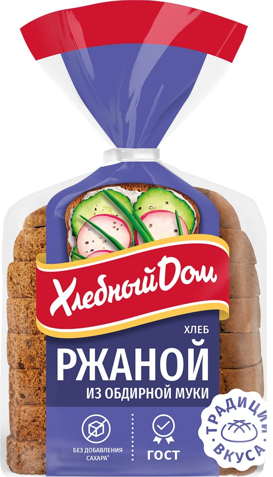 Хлеб Хлебный Дом Ржаной нарезка 400г. Доставим до двери!