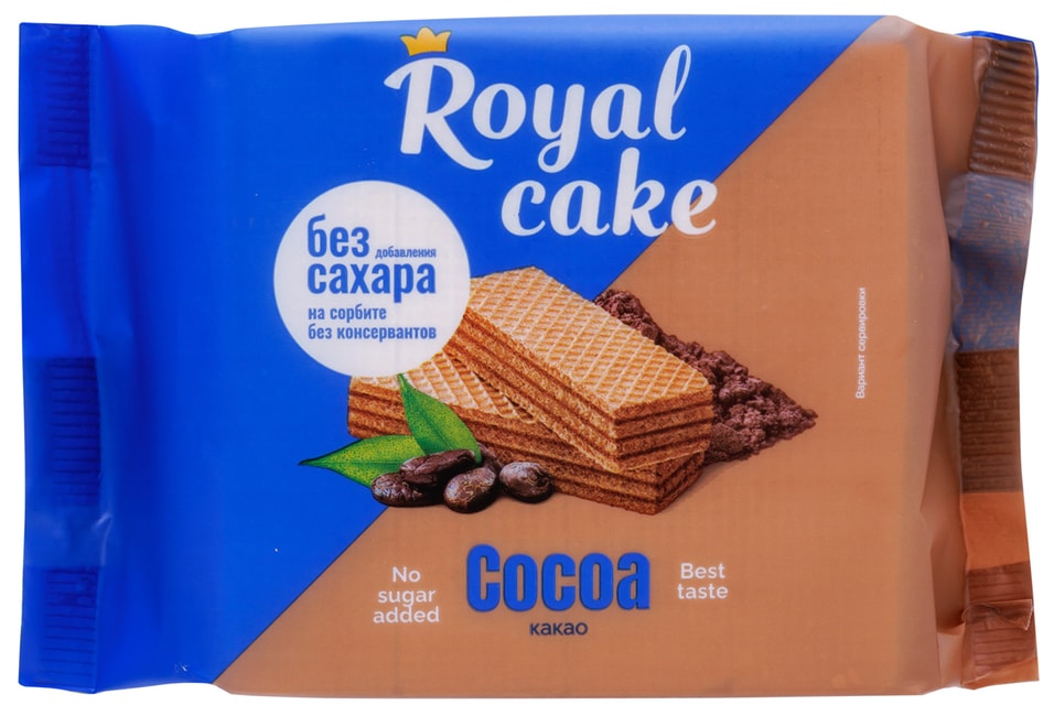 Вафли Royal Cake Какао на сорбите 120г. Закажите онлайн!
