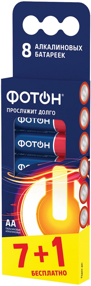 Элемент питания Фотон LR6 BP8 7+1шт от Vprok.ru