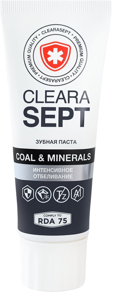 Зубная паста ClearaSept Coal&Minerals Интенсивное отбеливание 75мл