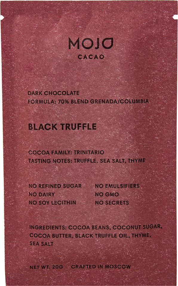 Шоколад Mojo Cacao Black Truffle Горький 70% 20г