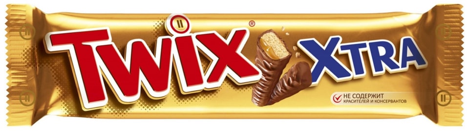 Шоколадный батончик Twix Xtra с карамелью и шоколадом 2шт*41г