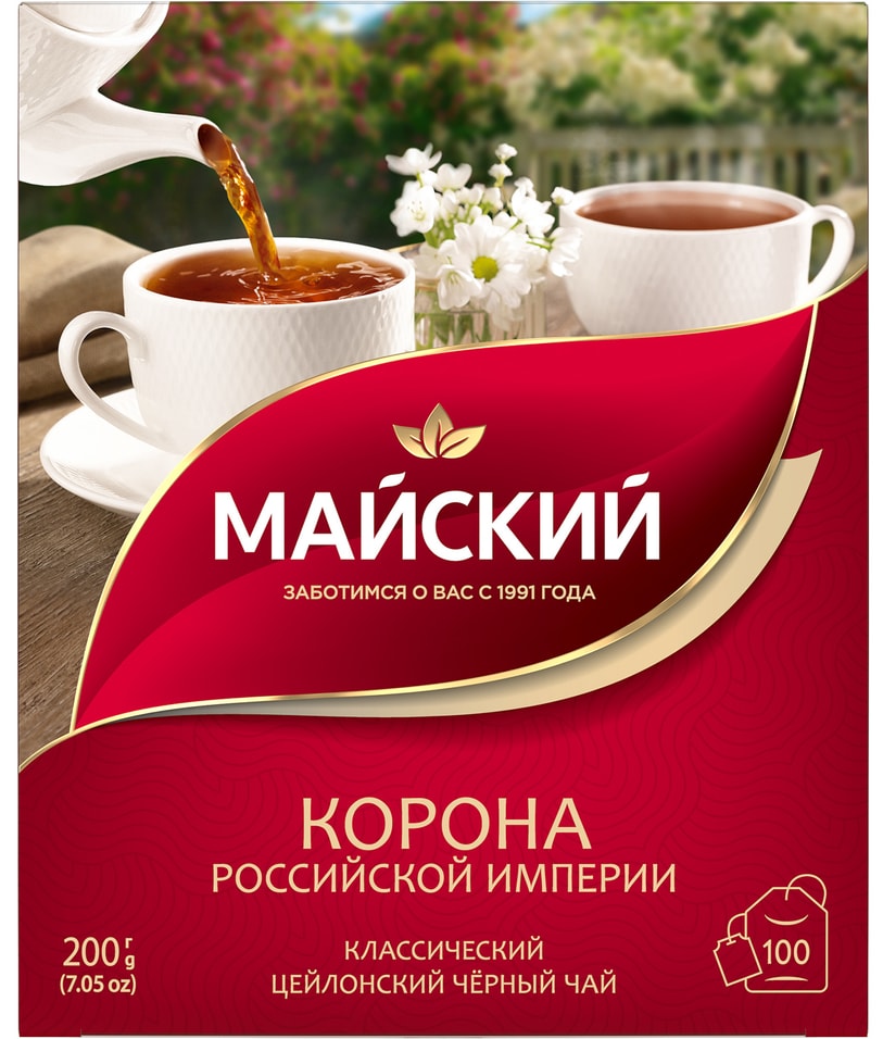 Чай черный Майский Корона Российской Империи 100*2г