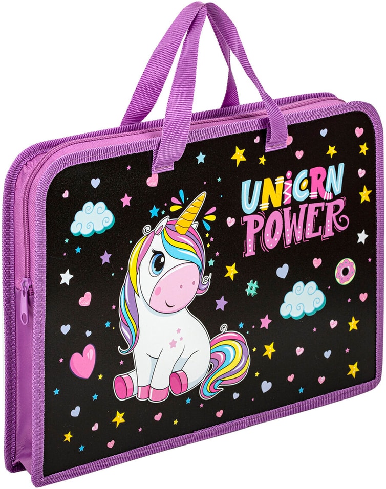 Папка Юнландия Magic unicorn на молнии с ручками 45мм А4 352₽