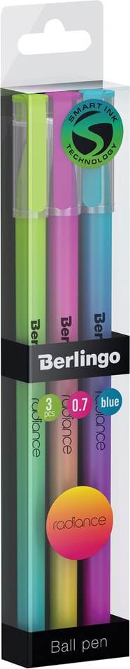 Набор ручек Berlingo Radiance шариковые синие 3шт
