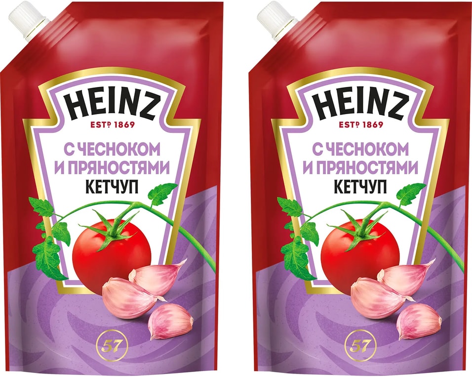 Кетчуп Heinz с чесноком и пряностями 320г (упаковка 2 шт.)