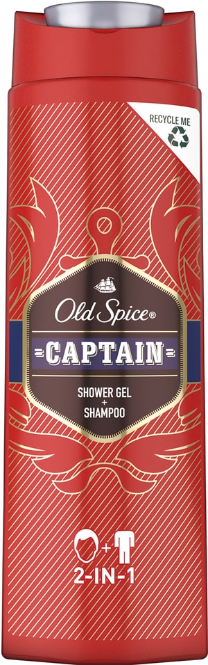 Гель для душа и шампунь Old Spice Captain 2в1 400мл