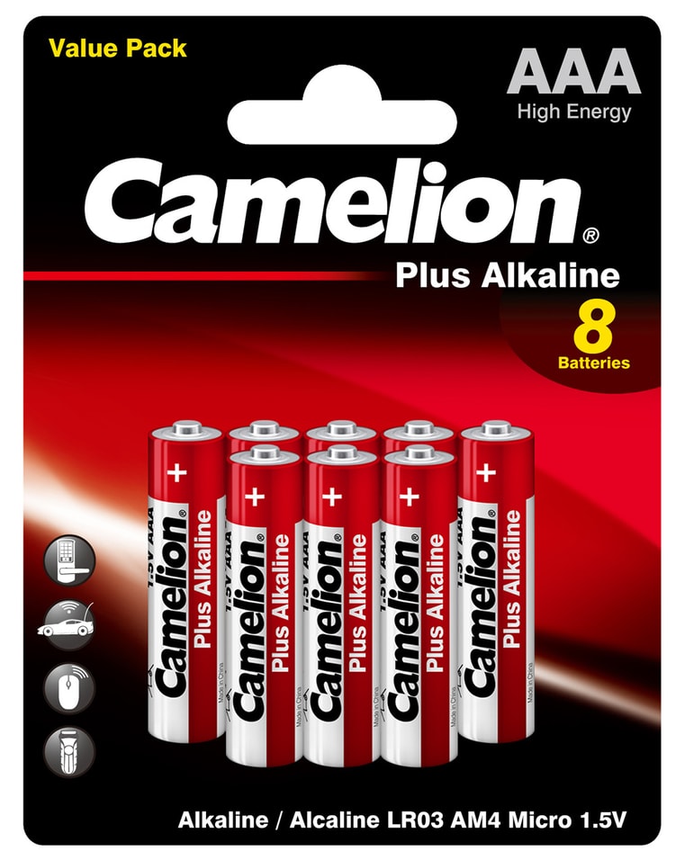 Батарейки Camelion Plus Alkaline ААА 8шт от Vprok.ru