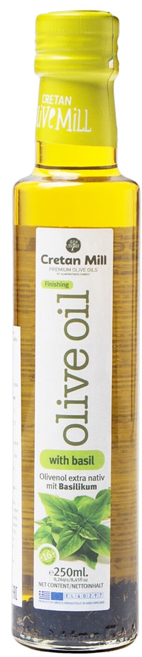 Масло оливковое Cretan Mill Extra Virgin с базиликом 250мл