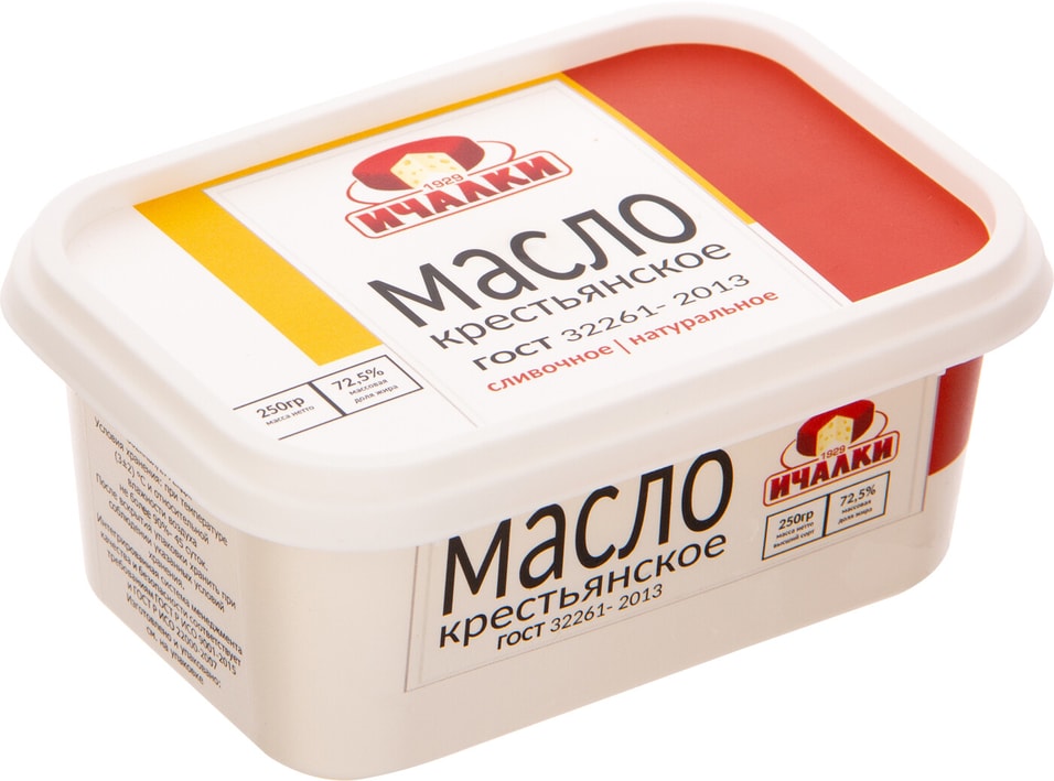 Масло сливочное Ичалки Крестьянское 72.5% 250г