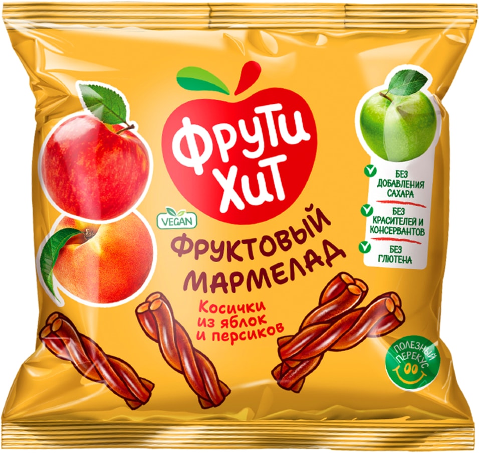 Мармелад Фрути Хит Косички из яблок и персиков 45г 79₽
