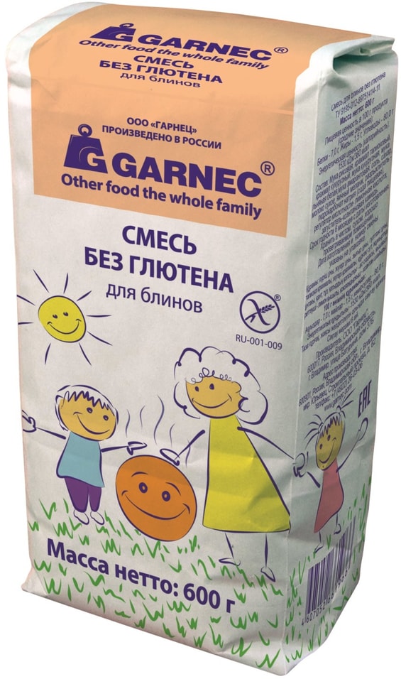 Смесь для выпечки Garnec для блинов без глютена 600г