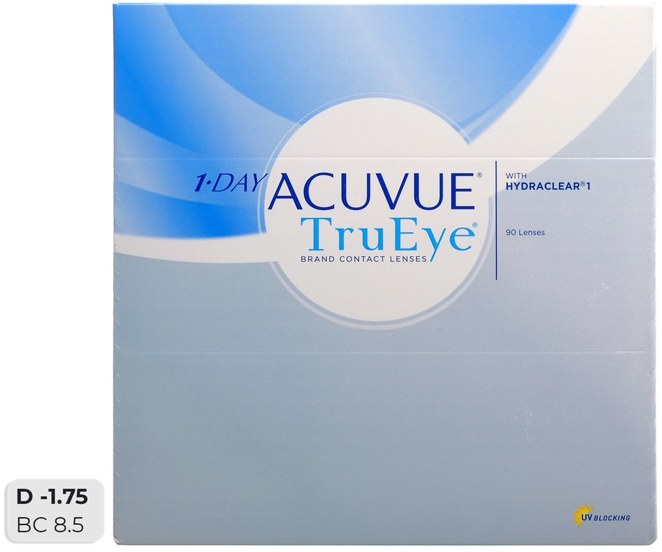 Контактные линзы Acuvue TruEye with HydraClear Однодневные -1.75/14.2/8.5 90шт