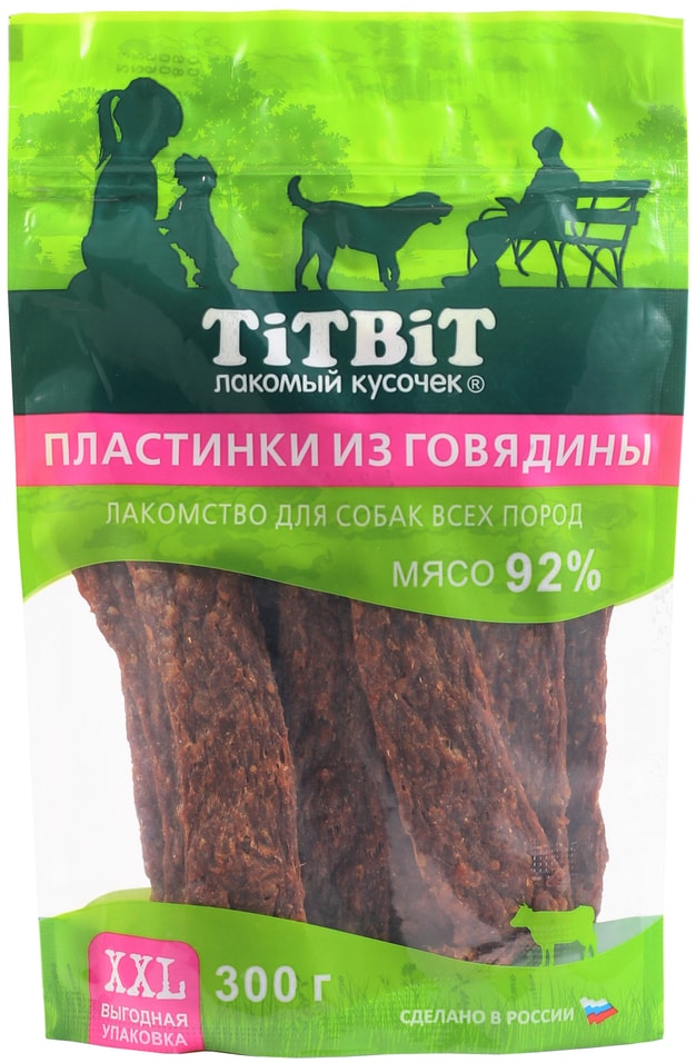 Лакомство для собак TiTBiT Пластинки из говядины 300г (упаковка 3 шт.)