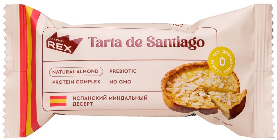 Пирожное протеиновое ProteinRex Tarta de Santiago Миндальный десерт 40г