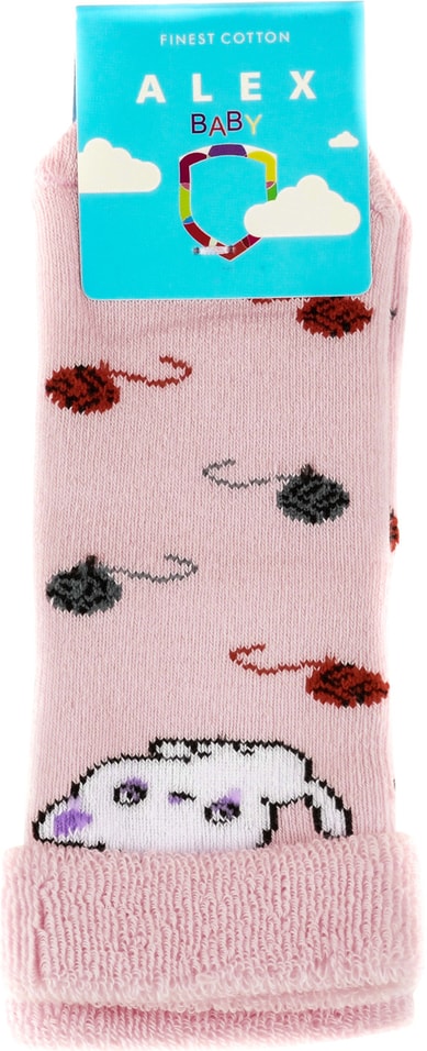 Носки для младенцев Alex Textile Котенок бесшовные розовые 12-18мес от Vprok.ru
