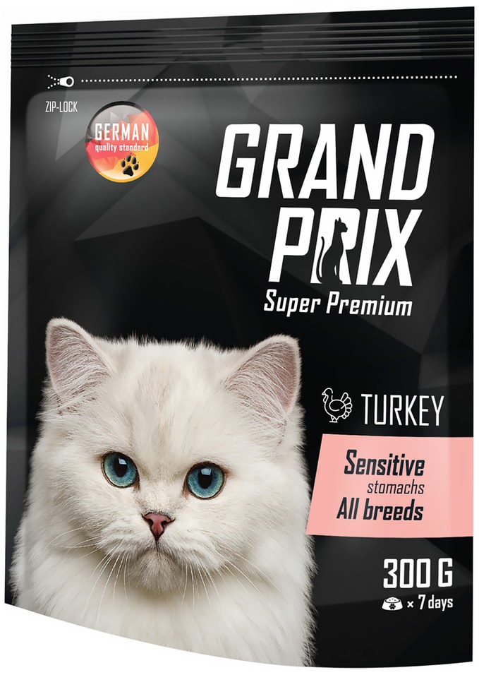 Сухой корм для кошек Grand Prix Sensitive с индейкой 300г
