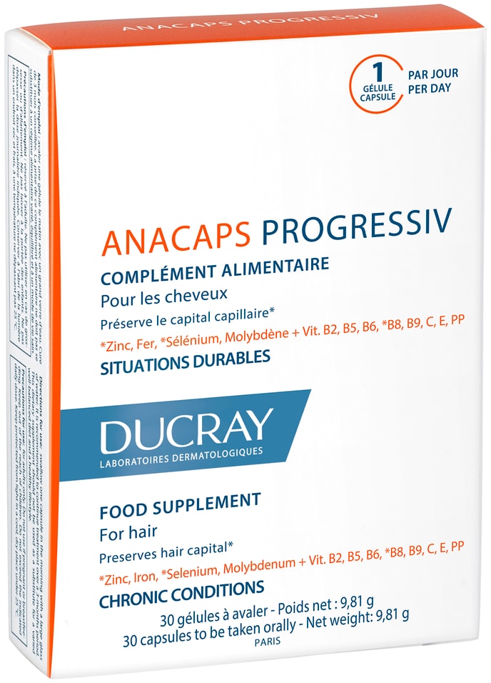 БАД Ducray Anacaps Progressiv для волос и кожи головы 30шт