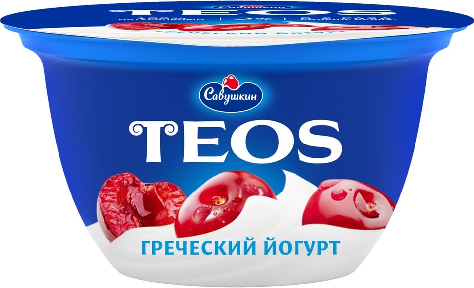 Йогурт Савушкин Греческий Вишня 2% 140г