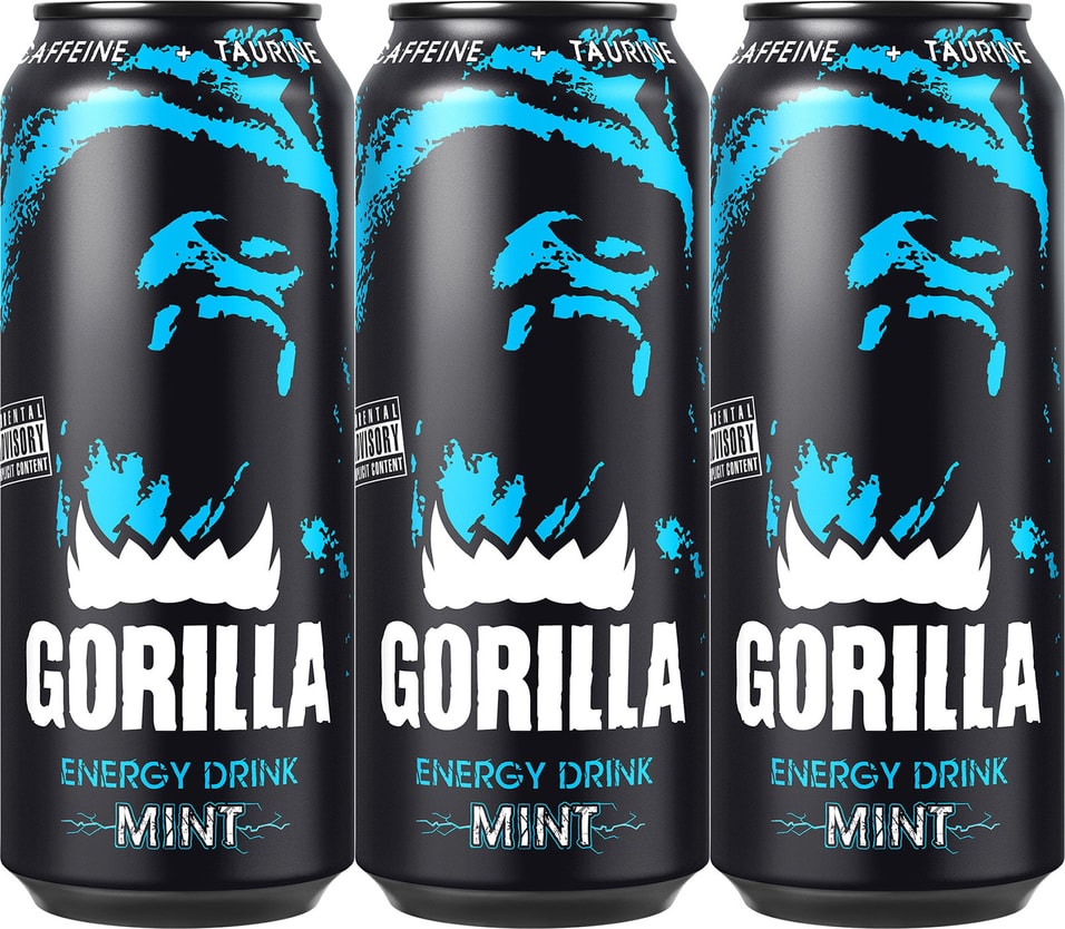 Энергетический напиток Gorilla Mint 450мл (упаковка 3 шт.)