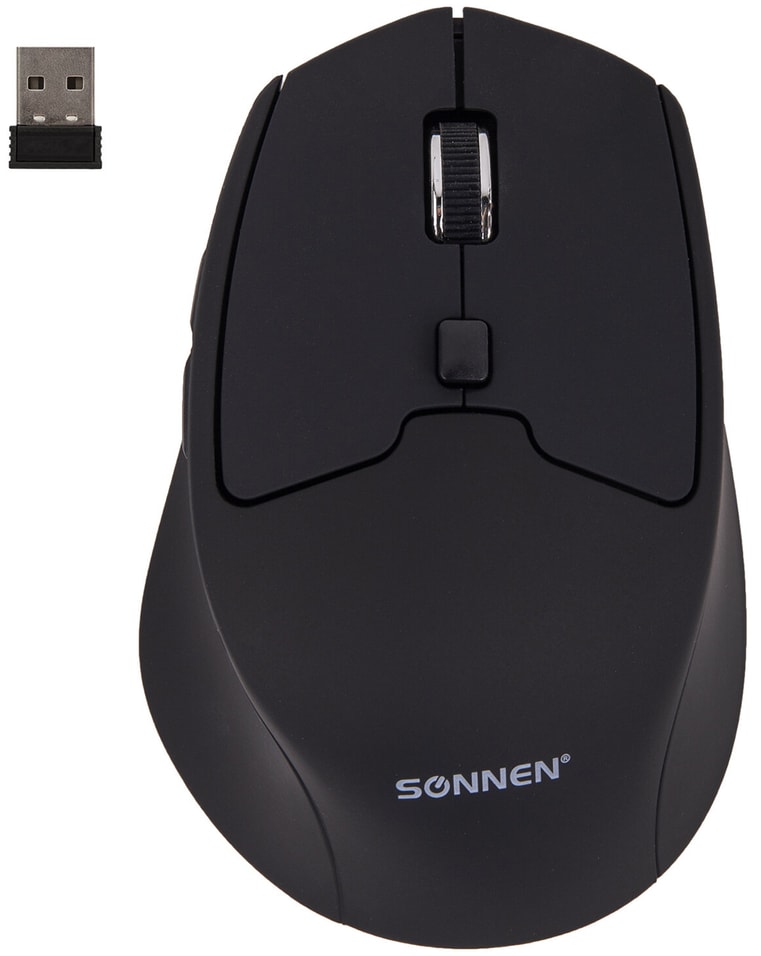 Мышь беспроводная Sonnen Soft Touch V33USB 800 1200 1600dpi 6 кнопок оптическая черная от Vprok.ru