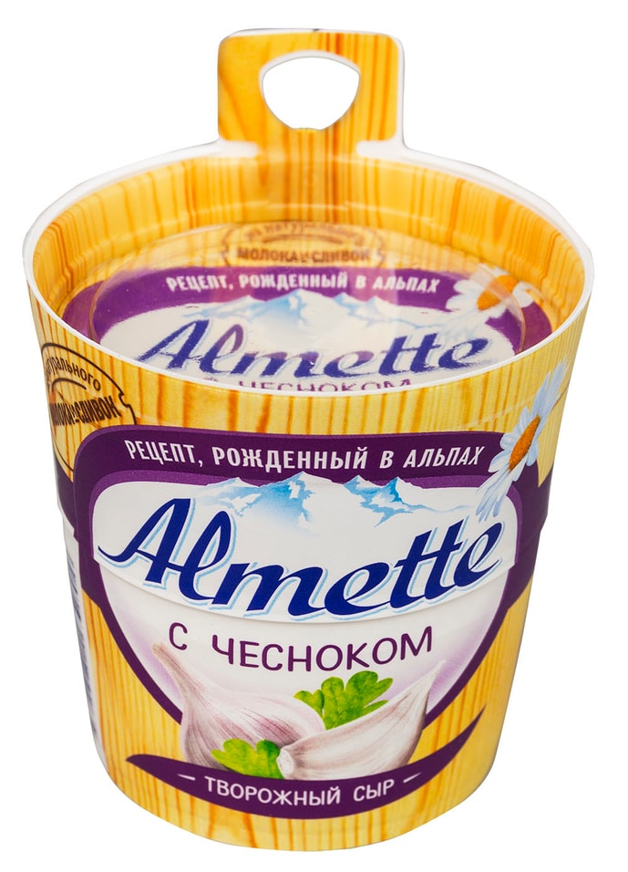 Сыр творожный Almette с чесноком 60% 150г от Vprok.ru