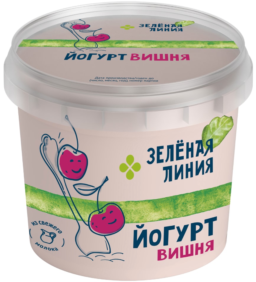 Йогурт Зеленая линия Вишня 28 315г Доставим до двери 79₽