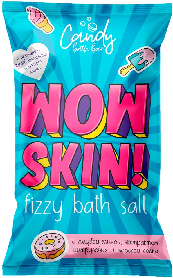 Соль шипучая для ванн Laboratory Katrin Candy bath bar Wow Skin двухцветная 100г