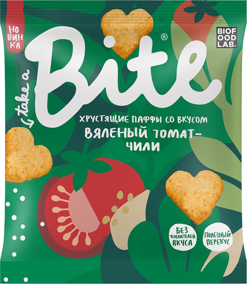Паффы Take a Bite Bite Вяленый томат чили 30г от Vprok.ru